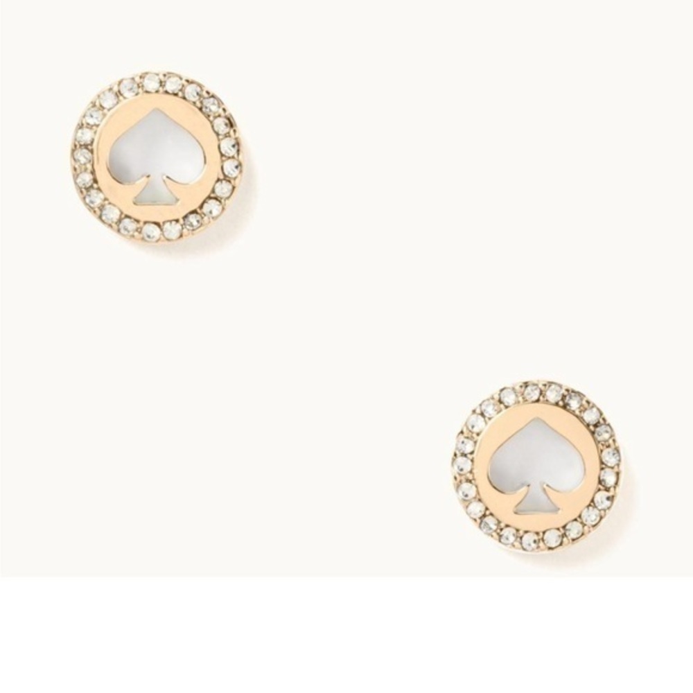 New Authentic Kate Spade Signature Gold Heart Earrings